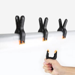 Juego de 4 potentes pinzas con forma de pez dorado, 4'', 11 cm