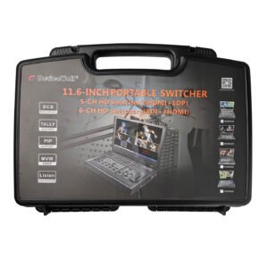 Switcher HDS9125,HDMI in x 4, DP in x 1, pantalla de 11.6''
