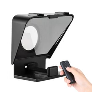 SuteFoto T1 Teleprompter portátil para cámaras y celulares, mini teleprompter con control