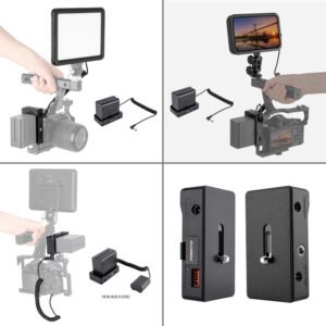 NP-F Placa de alimentación de batería para NP-F970 NP-F960 NP-F770 NP-F550 NP-F570, DC 8V 12V USB