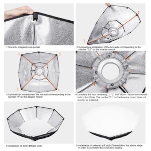 Godox - Difusor de luz octágono de 95cm con montaje Bowens Speedring