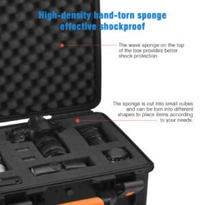 Maleta rígida negra GREENER G30 con espuma pre cortada, 16.6 litros