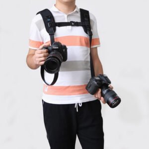 PULUZ Correa para cámara de doble hombro, arnés de correa de cámara de liberación rápida ajustable