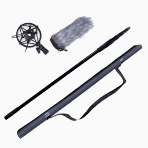 Portable Handheld Boom Pole, 4 Section Stretchable Handheld Aluminum Alloy Microphone Boom Arm (100-320cm)