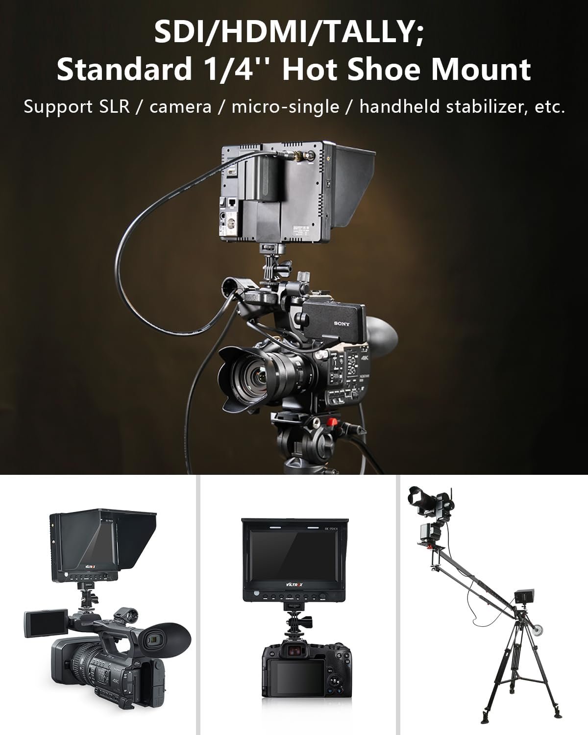 VILTROX DC-70EX monitor de cámara y video LCD 4K HD entrada y salida HDMI/SDI/AV - Image 4