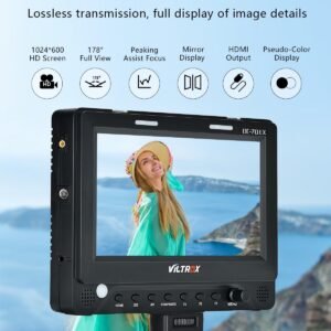 VILTROX DC-70EX monitor de cámara y video LCD 4K HD entrada y salida HDMI/SDI/AV