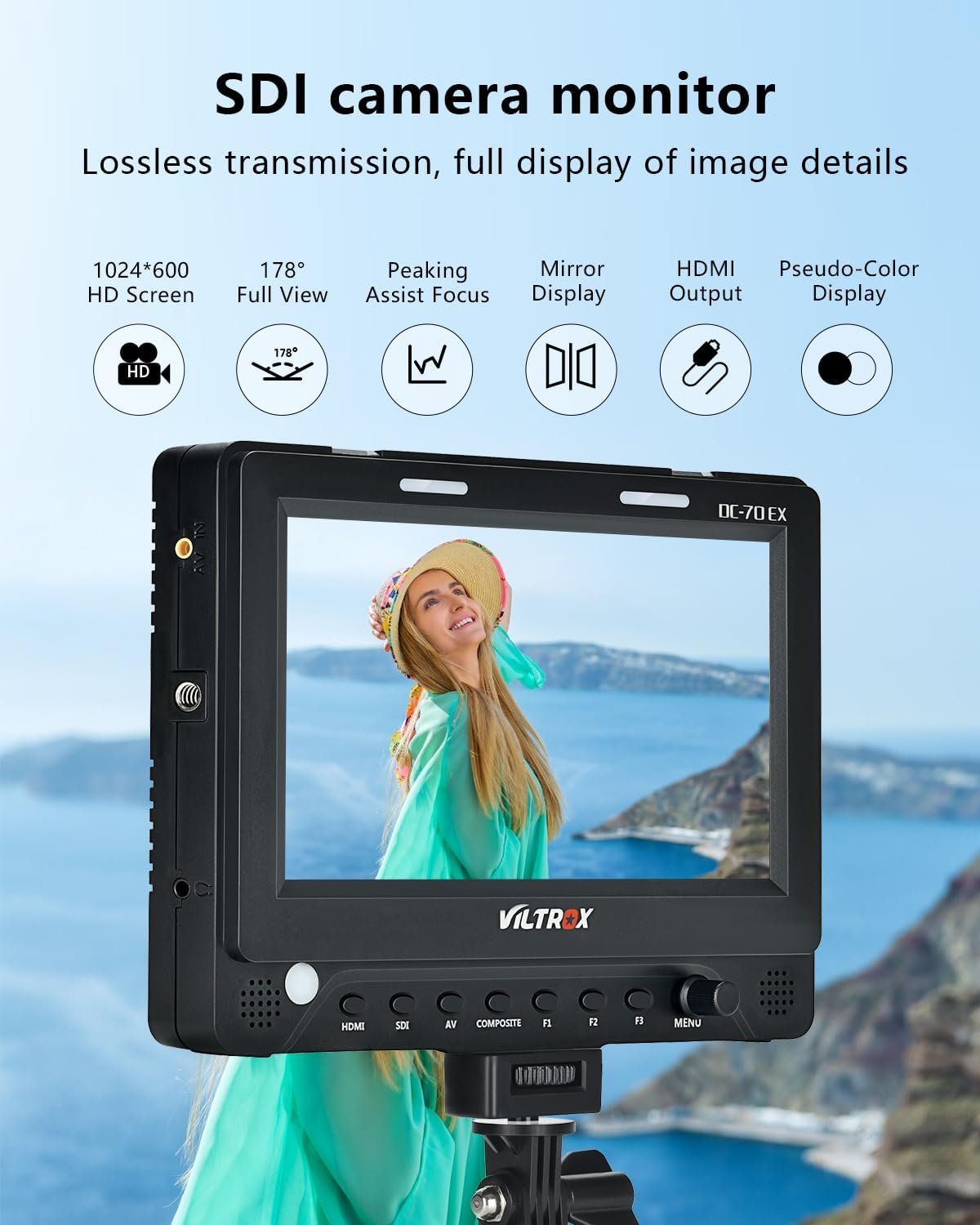 VILTROX DC-70EX monitor de cámara y video LCD 4K HD entrada y salida HDMI/SDI/AV - Image 3