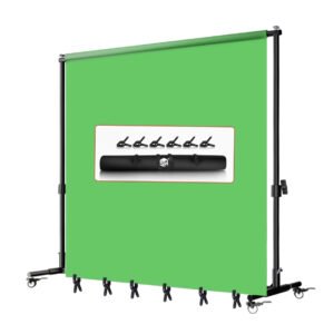 Soporte de fondo con ruedas, 3x2m, Contiene tela verde